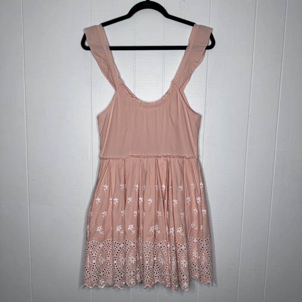 Love Shack Fancy Women’s Mochi Cotton Eyelet Mini Dress Romantic Pink Size 6 - Picture 4 of 8